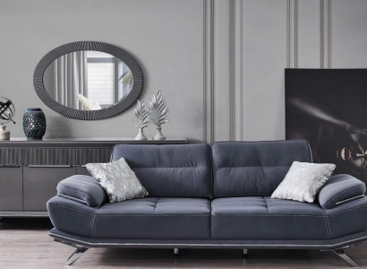 Modern blue color 3-seater sofa Comfort and style in a new ensemble